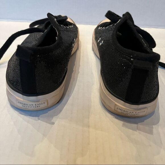 American Eagle Outfitters sneakers black sparkly Size 8 Very good condition - Picture 4 of 8